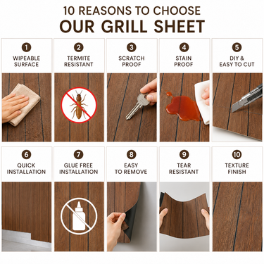 Royal Teak Wood-Finish Fluted Grille Wall Panel Roll – Self-Adhesive, 2 × 10 ft