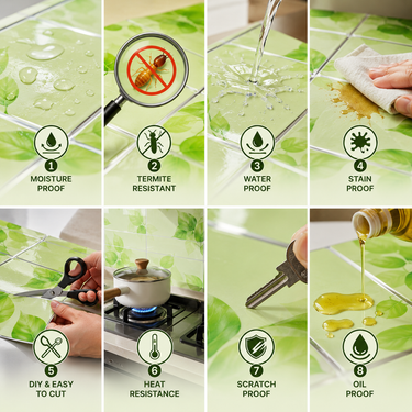 Glossy Mix Fruits Kitchen Backsplash Sticker Sheet – 90 × 60 cm