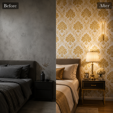 Nidhi Decor Royal Damask Wallpaper Close-Up – Classic Ornate Pattern India
