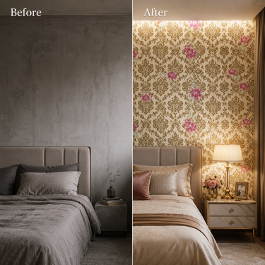 Self Adhesive Royal Flower Design Wallpaper 10m x 18in | Elegant Floral Wall Decor