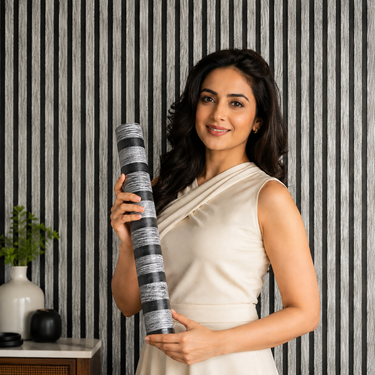 Nidhi Decor Self Adhesive Grey Black Line Wallpaper 10m x 18in – Modern Striped Wall Decor Mumbai