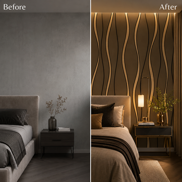 Self Adhesive Brown Curved Line Design Wallpaper 10 meter