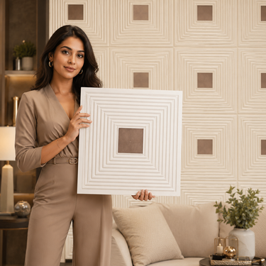 Nidhi Decor Self Adhesive Square White Tail Copper 3D PVC Wall Panel 1.5x1.5 Ft – Peel & Stick Mumbai
