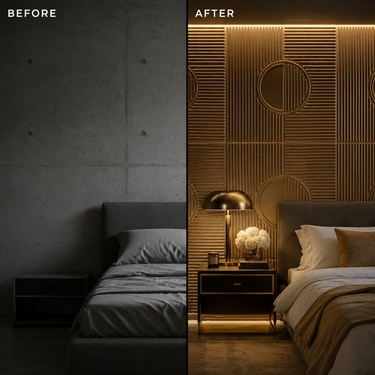 Self Adhesive Metallic Wood Copper 3D PVC Wall Panel 1.5x1.5 ft | Peel & Stick