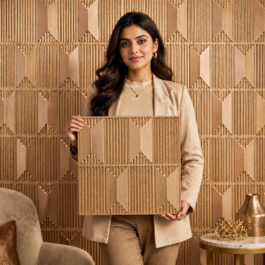 Nidhi Decor Non Self Adhesive Beech Wood 3D Acrylic-Coated PVC Wall Panel 1.5x1.5 Ft – Premium 5-Year Mumbai