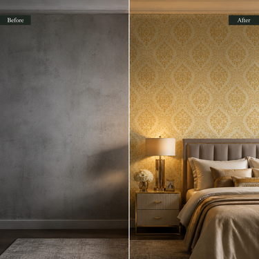 Yellow Royal Wallpaper Close-Up Regal Pattern | Sunshine Wall Decor | Nidhi Decor Mumbai