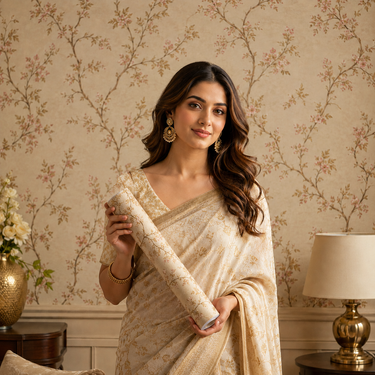 Nidhi Decor Floral Non-Adhesive Wallpaper 50 Sq.Ft | Cottagecore Garden Wall Decor Mumbai | CMC Adhesive