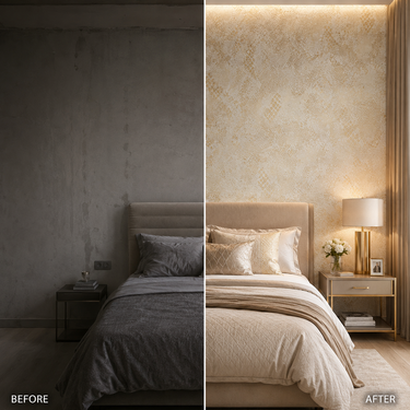 Non Self Adhesive Light Yellow Abstract 58 SQFT Wallpaper