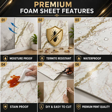 Self Adhesive PVC Foam Wall Sheet 2x2 ft (ND-170) | 2mm Damp-Proof Wall Decor