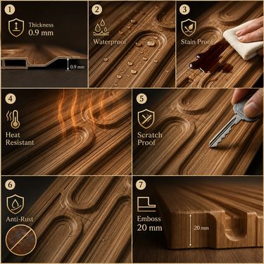 Non Self Adhesive Loopa Teak Wood 3D PVC Wall Panel 1.5x1.5 ft | 5-Year Life