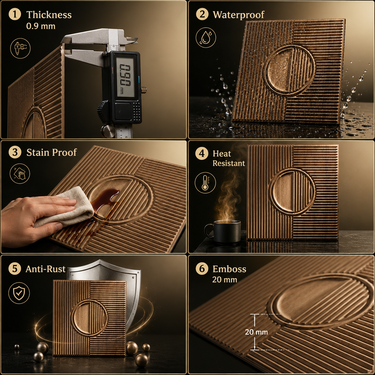 Non Self Adhesive Axis Orbit Metallic Wood 3D PVC Wall Panel 1.5x1.5 ft | 5-Year Life