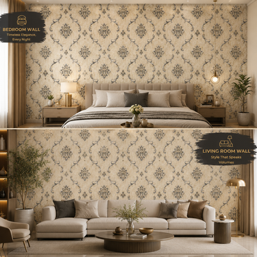 Self Adhesive Royal Flower Design 2.25x2.25 ft Textured Foam Sheet | 5 Sq.Ft Coverage