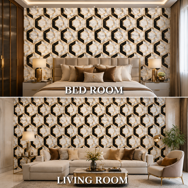 Self Adhesive Pentagon Design 2.25x2.25 ft Textured Foam Sheet | 5 Sq.Ft Coverage
