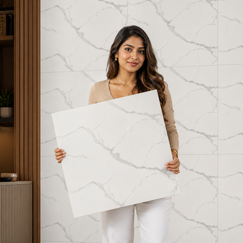 Nidhi Decor Self Adhesive White Calacatta Marble PVC Foam Sheet 2x2 Ft ND-007 – Damp-Proof Wall Decor Mumbai