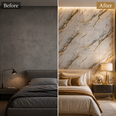 Self Adhesive Grey Yellow Line Texture Foam Wall Sheet 2x2 ft | 2mm Damp-Proof