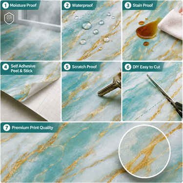 Self Adhesive White Green Yellow Line Texture Wallpaper Roll 2 Meter