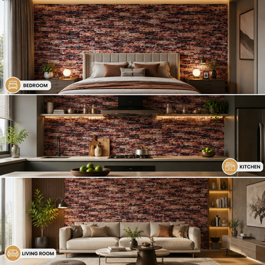 Self Adhesive Colourful Bricks Wallpaper 10m x 18in | Vibrant Brick Wall Decor