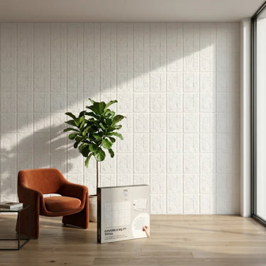 Nidhi Decor White Bricks Foam Sheet Close-Up – 3D Brick Texture Wall Panel India