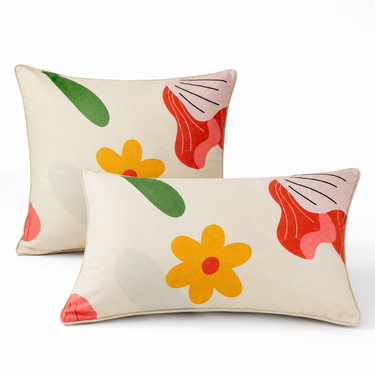 Tropical Bloom Multicolour Floral Printed Double Bedsheet
