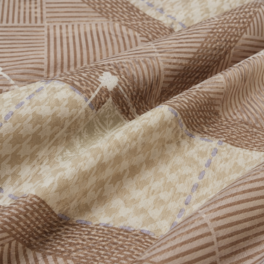 Desert Geometry Beige Geometric Printed Double Bedsheet Set | Super-Soft Microfiber with 2 Pillow Covers