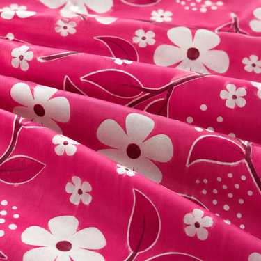 Raspberry Daisy Pink & White Floral Printed Double Bedsheet | Premium Cotton Bedsheet Without Pillow Covers