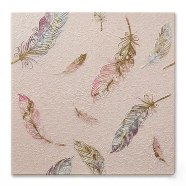 Pink Feather Design Textured Foam Sheet Installed on Wall – Nidhi Decor Mumbai Home Decor
