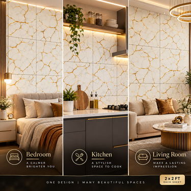 Self Adhesive PVC Foam Wall Sheet 2x2 ft (ND-153) | 2mm Damp-Proof Wall Decor (Minimum 5 Quantity)