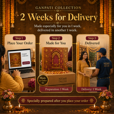 Swarna Chakra Black & Gold Ganpati Backdrop Panel Set