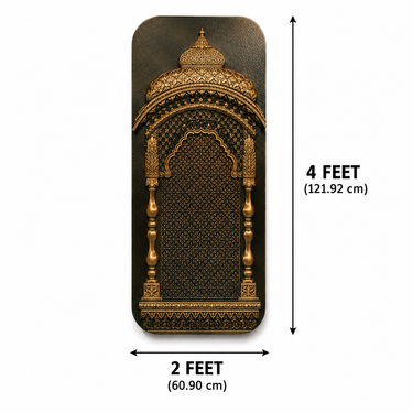 Royal Darbar Ganpati Backdrop Set – Black & Antique Gold