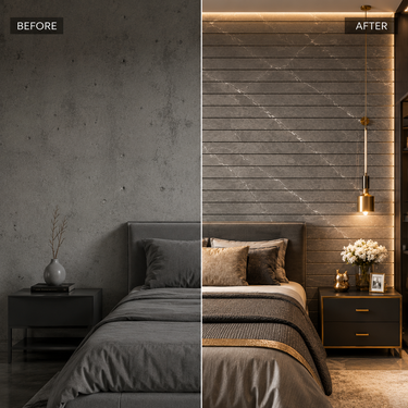 Graphite Grey Marble Fluted Grille Wall Panel Roll – 2 × 10 ft