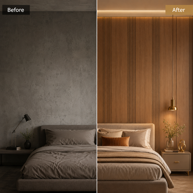 Honey Oak Wooden Grille Sheet 2×10 ft | Self-Adhesive Decorative Wood Slat Wall Panel Roll | Plain & Fluted Wall Covering for Living Room, Bedroom & TV Unit