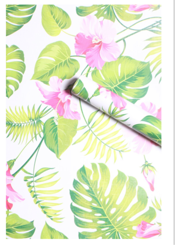 LEAFY FLOWER DESIGN SELF ADHESIVE WALLPAPER 25 SQ FT WP-26