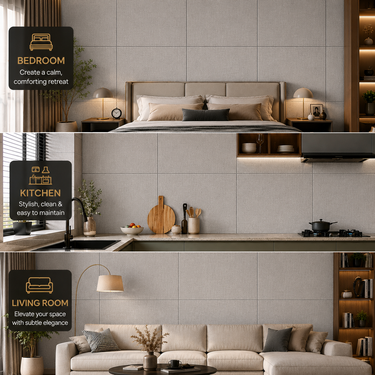 Silver Linen Soft Ceramic Foam Wall Sheet – 2×2 ft