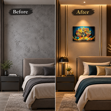 Luxury Multicolor & Gold Tree of Life Crystal Wall Art Frame – Premium 3D Rhinestone Decorative Panel