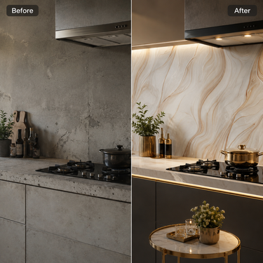 White Onyx & Gold Marble Self-Adhesive Kitchen Sticker – 2 Meter Roll