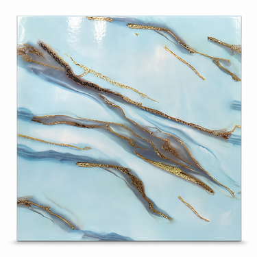 Self Adhesive Blue Abstract Foam Wall Sheet 2x2 ft | 2mm Damp-Proof Decor