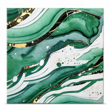Self Adhesive Teal White Abstract Foam Wall Sheet 2x2 ft | 2mm Damp-Proof Decor