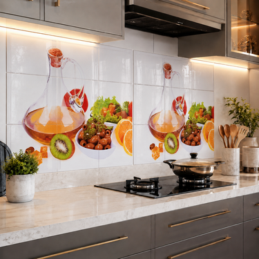 Glossy Great Vibes Kitchen Backsplash Sticker Sheet – 90 × 60 cm