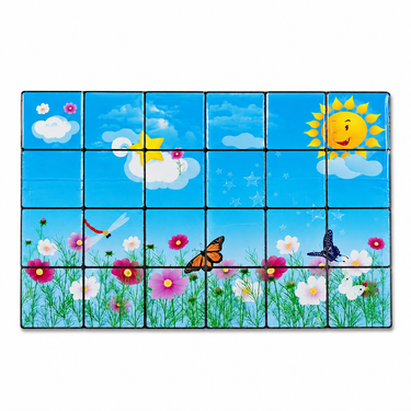 Glossy Garden Kitchen Backsplash Sticker Sheet – 90 × 60 cm
