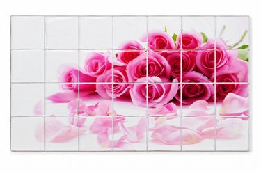Glossy Flowers Kitchen Backsplash Sticker Sheet – 90 × 60 cm