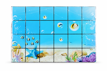 Glossy Aquarium Kitchen Backsplash Sticker Sheet – 90 × 60 cm