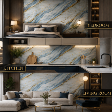 Self Adhesive Light Blue Shade Texture Wallpaper Roll 2 Meter