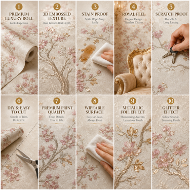 Non Self Adhesive Pink Tree Wallpaper Room Setting – Nidhi Decor 50 Sq.Ft Mumbai India