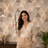 Nidhi Decor Non Self Adhesive Brown Triangle Wallpaper 21in x 10m – 50 Sq.Ft Modern Wall Decor Mumbai