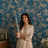 Nidhi Decor Non Self Adhesive Blue Flower Wallpaper 21in x 10m – 50 Sq.Ft Coastal Wall Decor Mumbai