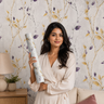 Nidhi Decor Non Self Adhesive Purple Flower Wallpaper 21in x 10m – 50 Sq.Ft Dreamy Wall Decor Mumbai