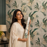 Nidhi Decor Non Self Adhesive Flower Leaf Wallpaper 21in x 10m – 50 Sq.Ft Floral Wall Decor Mumbai