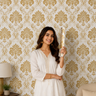 Nidhi Decor Self Adhesive Royal Damask Wallpaper 10m x 18in – Classic Living Room Wall Decor Mumbai