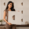 Nidhi Decor Self Adhesive Temple White Copper 3D PVC Wall Panel 1.5x1.5 Ft – Peel & Stick Mumbai