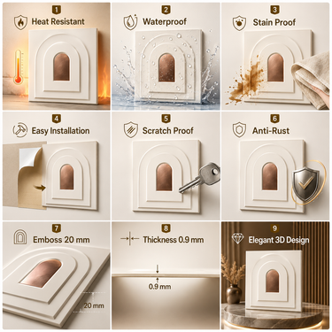 Non Self Adhesive Archi White Copper 3D Panel Room Setting – Nidhi Decor Mumbai India